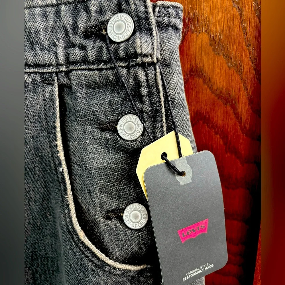 Levi’s Black Denim Overalls - Picture 3 of 7